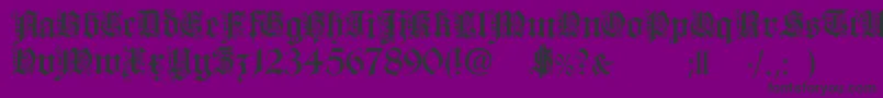 FortunaGothicFlorishc-Schriftart – Schwarze Schriften auf violettem Hintergrund