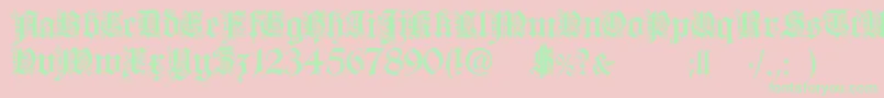 Czcionka FortunaGothicFlorishc – zielone czcionki na różowym tle