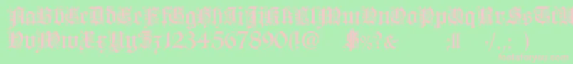 フォントFortunaGothicFlorishc – 緑の背景にピンクのフォント