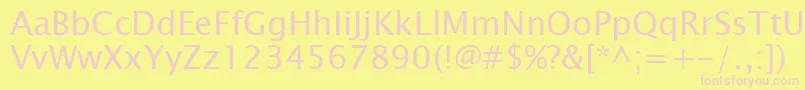 Transcr Font – Pink Fonts on Yellow Background