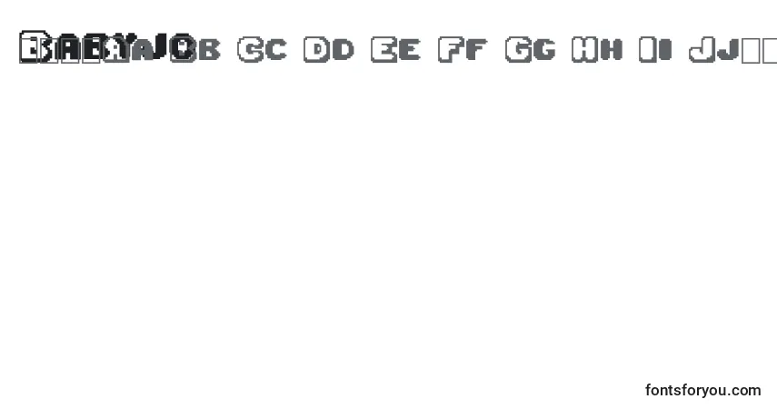 Шрифт Babyjo – алфавит, цифры, специальные символы