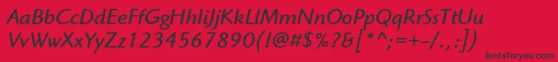 フォントItcHighlanderLtBookItalic – 赤い背景に黒い文字