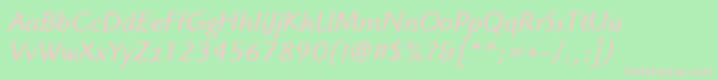 ItcHighlanderLtBookItalic Font – Pink Fonts on Green Background