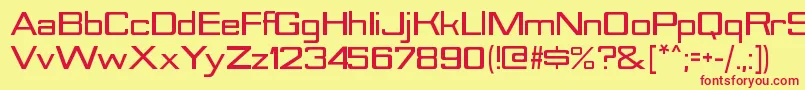 NesobriteseblRegular Font – Red Fonts on Yellow Background