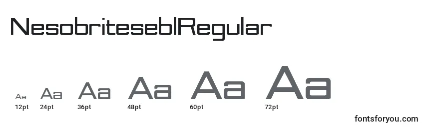Размеры шрифта NesobriteseblRegular