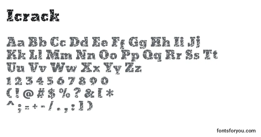 Icrackフォント–アルファベット、数字、特殊文字