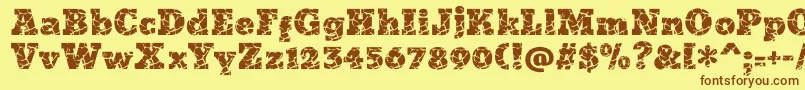 Icrack Font – Brown Fonts on Yellow Background