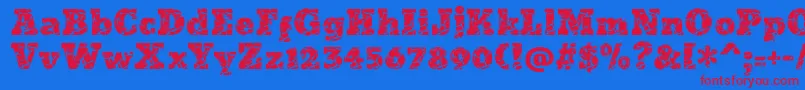 Fonte Icrack – fontes vermelhas em um fundo azul