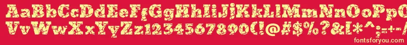 Icrack Font – Yellow Fonts on Red Background
