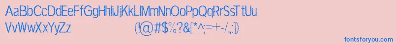 Fonte TerbiumPersonalUseOnly – fontes azuis em um fundo rosa