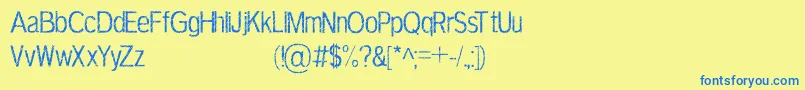 フォントTerbiumPersonalUseOnly – 青い文字が黄色の背景にあります。