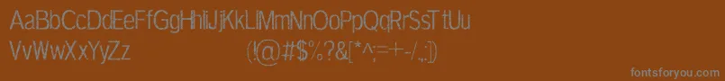 フォントTerbiumPersonalUseOnly – 茶色の背景に灰色の文字