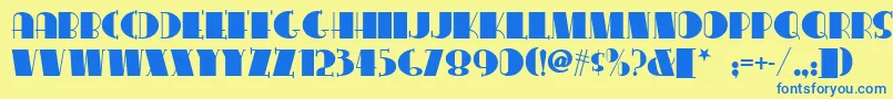 Conga Font – Blue Fonts on Yellow Background