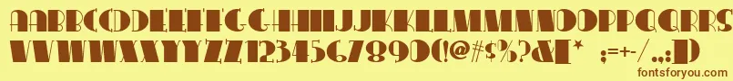 Conga Font – Brown Fonts on Yellow Background