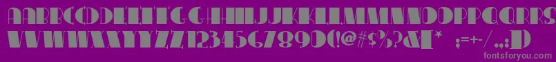 Conga-fontti – harmaat kirjasimet violetilla taustalla