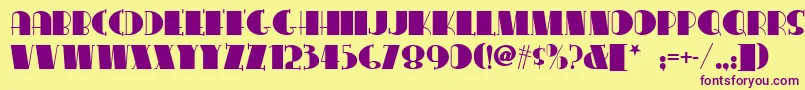 Conga Font – Purple Fonts on Yellow Background
