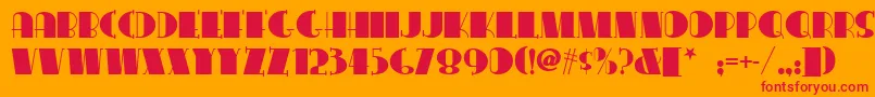 Conga Font – Red Fonts on Orange Background
