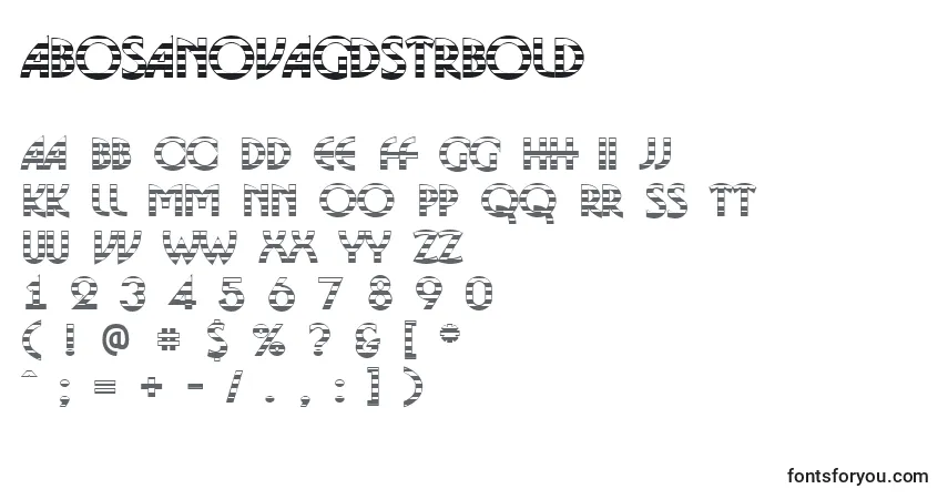 Шрифт ABosanovagdstrBold – алфавит, цифры, специальные символы