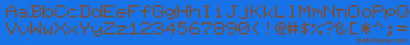 NinepinNormal Font – Brown Fonts on Blue Background