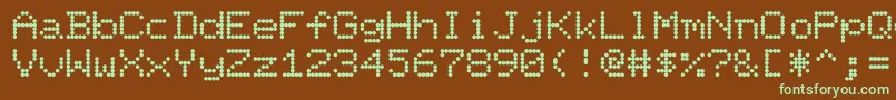 NinepinNormal Font – Green Fonts on Brown Background