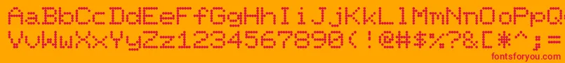 NinepinNormal-Schriftart – Rote Schriften auf orangefarbenem Hintergrund