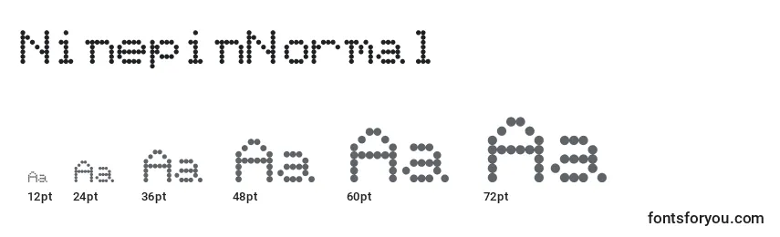 NinepinNormal Font Sizes