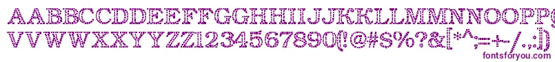 Classicmosaic-Schriftart – Violette Schriften auf weißem Hintergrund