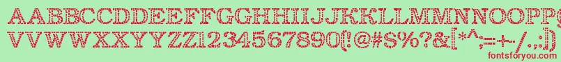 Classicmosaic-Schriftart – Rote Schriften auf grünem Hintergrund