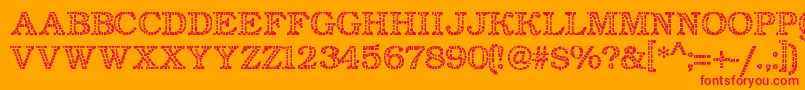 Classicmosaic Font – Red Fonts on Orange Background