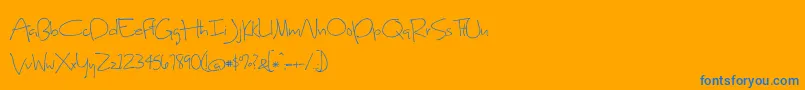 SweetHomeOklahoma-Schriftart – Blaue Schriften auf orangefarbenem Hintergrund