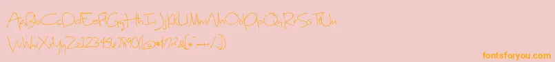 SweetHomeOklahoma-Schriftart – Orangefarbene Schriften auf rosa Hintergrund