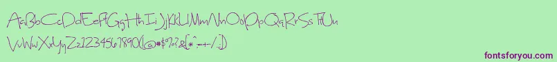 SweetHomeOklahoma Font – Purple Fonts on Green Background