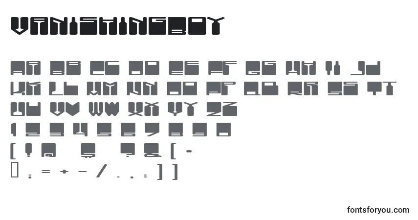 characters of vanishingboy font, letter of vanishingboy font, alphabet of  vanishingboy font