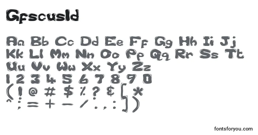 characters of gfscus1d font, letter of gfscus1d font, alphabet of  gfscus1d font