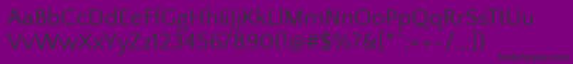 QuattrocentosansRegular-Schriftart – Schwarze Schriften auf violettem Hintergrund