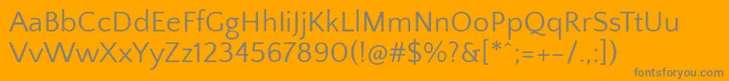 QuattrocentosansRegular-Schriftart – Graue Schriften auf orangefarbenem Hintergrund