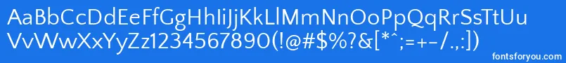 QuattrocentosansRegular Font – White Fonts on Blue Background