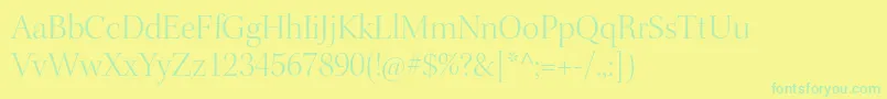 Czcionka KeplerstdLightdisp – zielone czcionki na żółtym tle