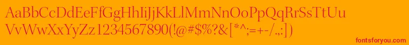 KeplerstdLightdisp Font – Red Fonts on Orange Background