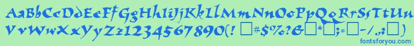 Eldbjtt Font – Blue Fonts on Green Background