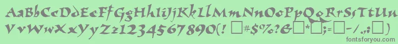 フォントEldbjtt – 緑の背景に灰色の文字