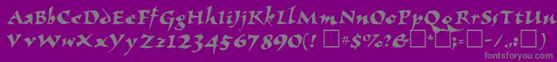 Weitere Informationen zur Eldbjtt-Schriftart Eldbjtt-Schriftart – Graue Schriften auf violettem Hintergrund