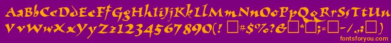 Eldbjtt Font – Orange Fonts on Purple Background