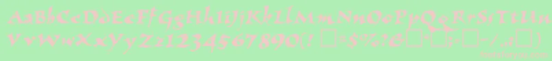 Eldbjtt Font – Pink Fonts on Green Background