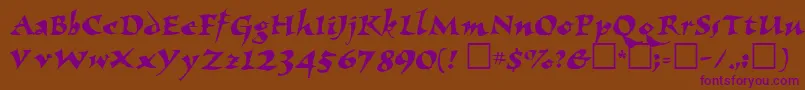 Eldbjtt Font – Purple Fonts on Brown Background