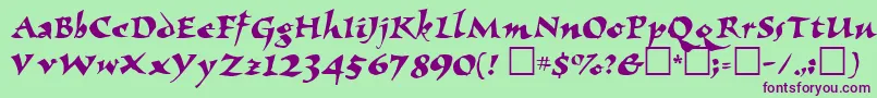 Eldbjtt Font – Purple Fonts on Green Background