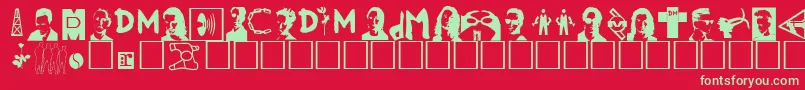 フォントModebatsRegular – 赤い背景に緑の文字