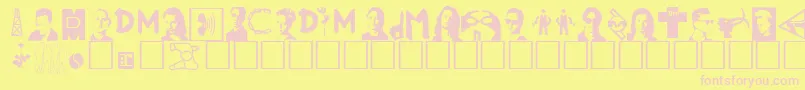 ModebatsRegular Font – Pink Fonts on Yellow Background