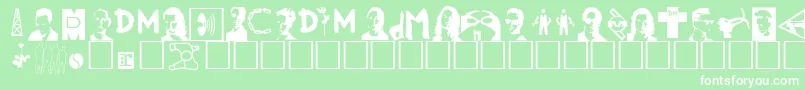 Fonte ModebatsRegular – fontes brancas em um fundo verde