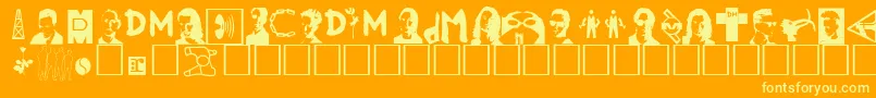 ModebatsRegular Font – Yellow Fonts on Orange Background